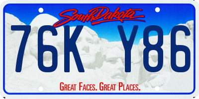SD license plate 76KY86