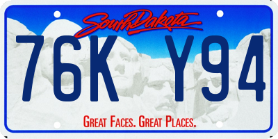 SD license plate 76KY94