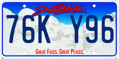 SD license plate 76KY96