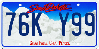 SD license plate 76KY99