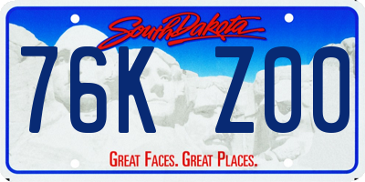 SD license plate 76KZ00