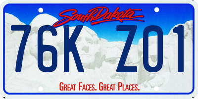 SD license plate 76KZ01