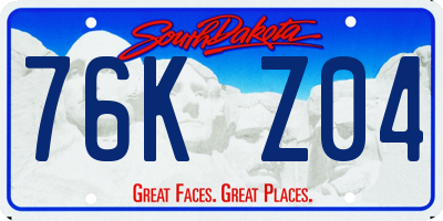 SD license plate 76KZ04