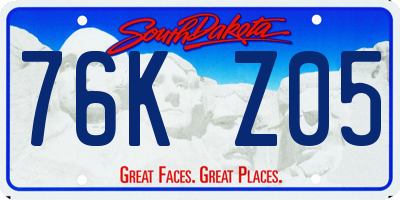 SD license plate 76KZ05