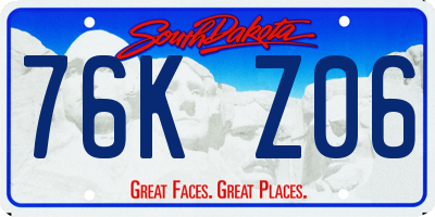 SD license plate 76KZ06