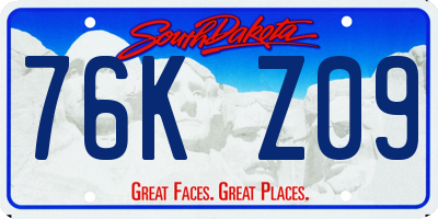 SD license plate 76KZ09