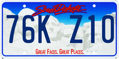 SD license plate 76KZ10