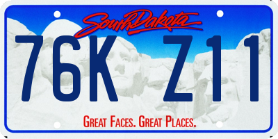 SD license plate 76KZ11