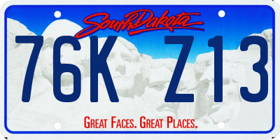 SD license plate 76KZ13