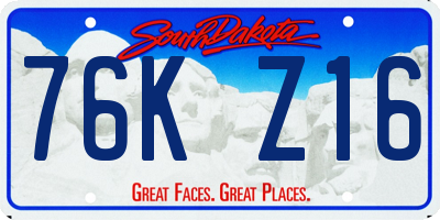 SD license plate 76KZ16