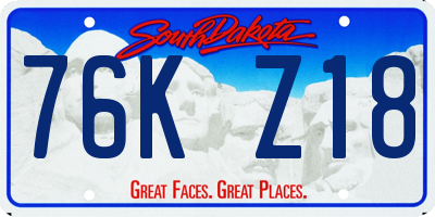 SD license plate 76KZ18