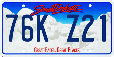 SD license plate 76KZ21