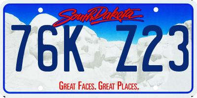 SD license plate 76KZ23