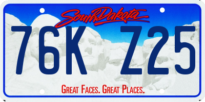 SD license plate 76KZ25