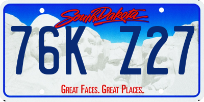 SD license plate 76KZ27