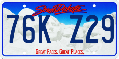 SD license plate 76KZ29
