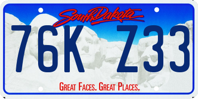 SD license plate 76KZ33