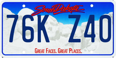 SD license plate 76KZ40
