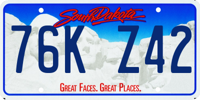 SD license plate 76KZ42