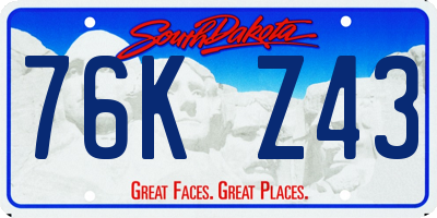 SD license plate 76KZ43