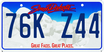 SD license plate 76KZ44