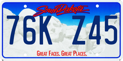 SD license plate 76KZ45