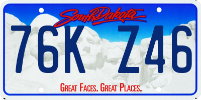 SD license plate 76KZ46