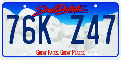 SD license plate 76KZ47