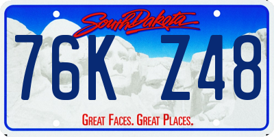 SD license plate 76KZ48