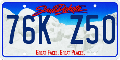 SD license plate 76KZ50