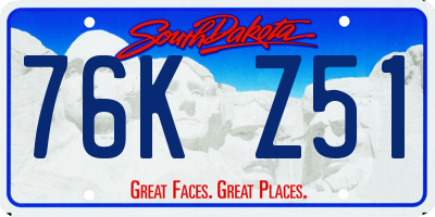 SD license plate 76KZ51