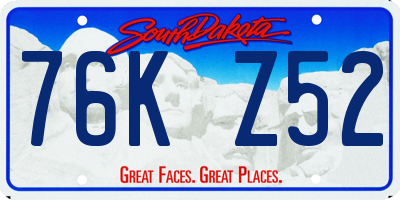 SD license plate 76KZ52