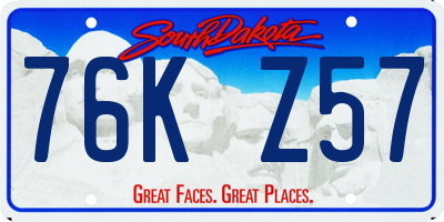 SD license plate 76KZ57
