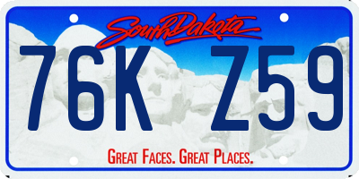 SD license plate 76KZ59