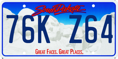 SD license plate 76KZ64