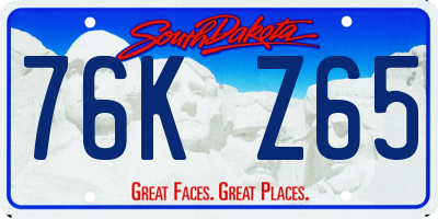 SD license plate 76KZ65