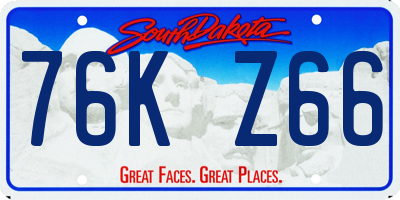 SD license plate 76KZ66