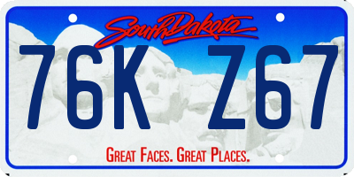 SD license plate 76KZ67