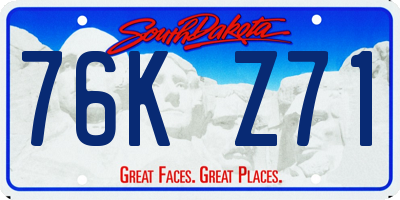 SD license plate 76KZ71
