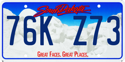 SD license plate 76KZ73
