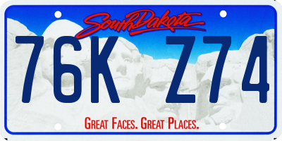 SD license plate 76KZ74