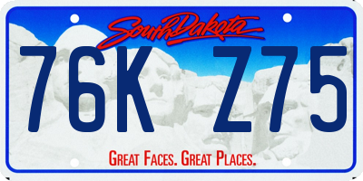 SD license plate 76KZ75