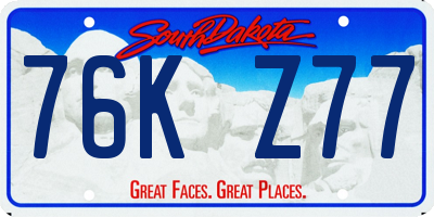 SD license plate 76KZ77