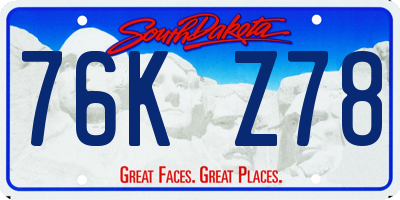 SD license plate 76KZ78