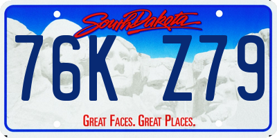 SD license plate 76KZ79
