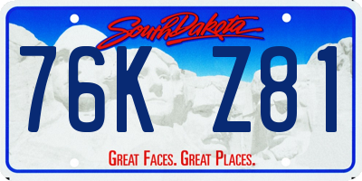 SD license plate 76KZ81