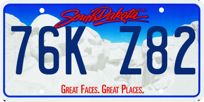 SD license plate 76KZ82