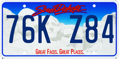 SD license plate 76KZ84