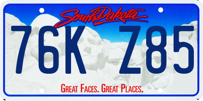 SD license plate 76KZ85