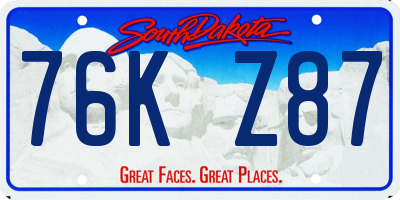 SD license plate 76KZ87